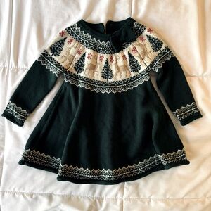 Tahari 12m green and white knit holiday dress